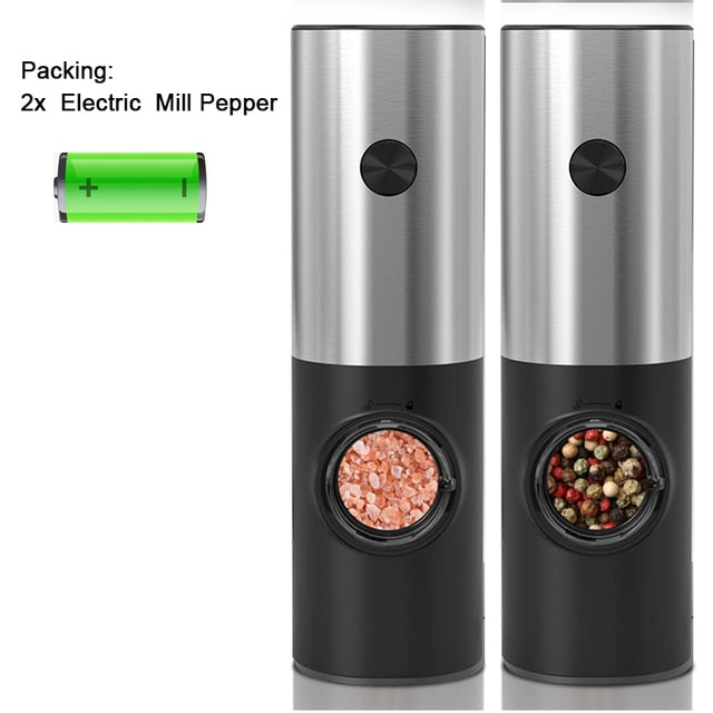 Electric Pepper And Salt Grinder With LED